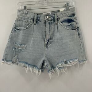 NWT Insane Gene distressed light wash denim high waisted shorts
